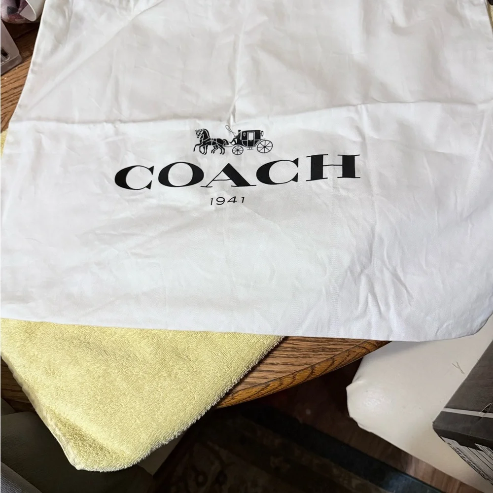 2 - Coach White Storage Bag with Logo